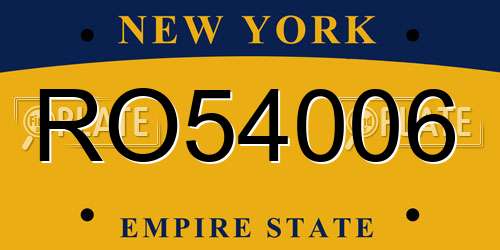 RO54006 New York License Plate