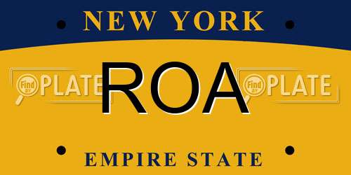 ROA New York License Plate