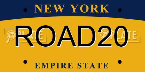 ROAD20 New York License Plate