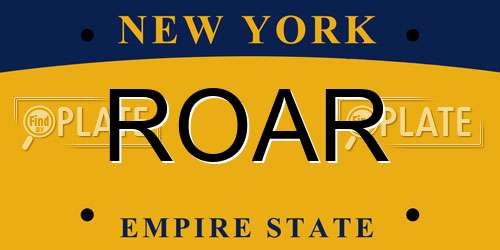 ROAR New York License Plate