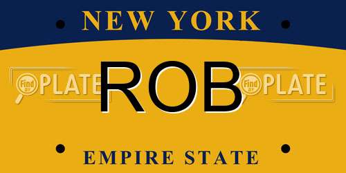 ROB New York License Plate