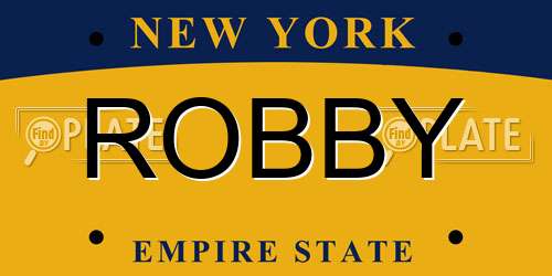 ROBBY New York License Plate