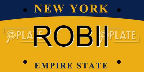 ROBII New York License Plate