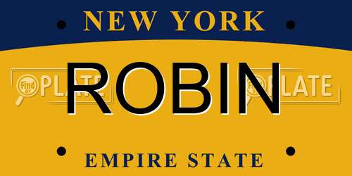ROBIN New York License Plate