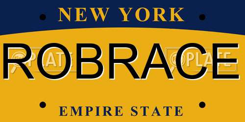ROBRACE New York License Plate