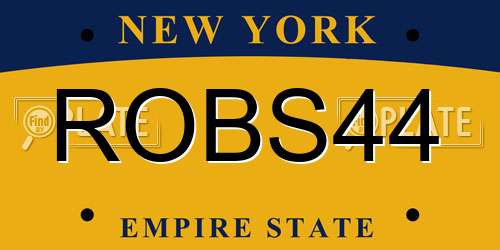 ROBS44 New York License Plate