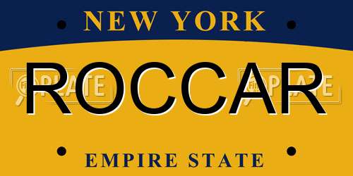 ROCCAR New York License Plate