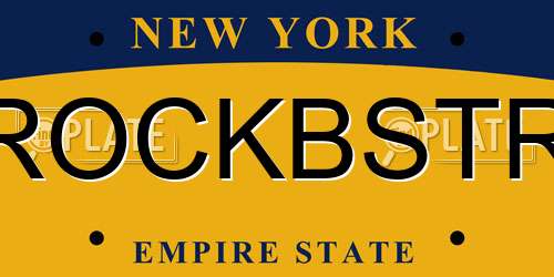 ROCKBSTR New York License Plate