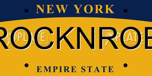 ROCKNROE New York License Plate