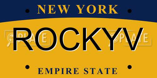 ROCKYV New York License Plate