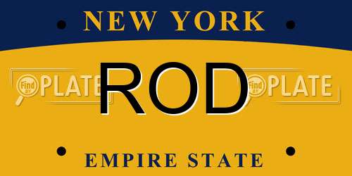 ROD New York License Plate
