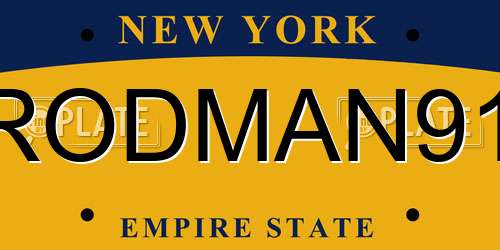 RODMAN91 New York License Plate