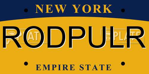 RODPULR New York License Plate