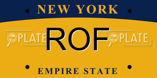 ROF New York License Plate