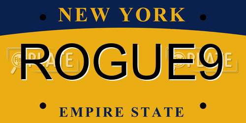 ROGUE9 New York License Plate