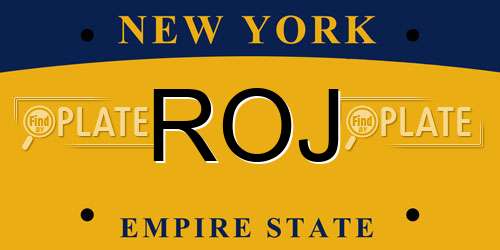ROJ New York License Plate