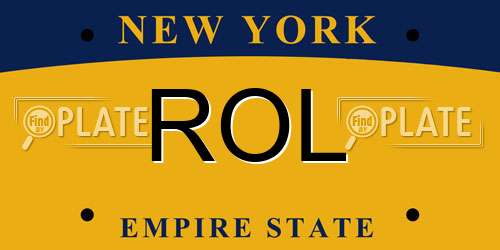 ROL New York License Plate