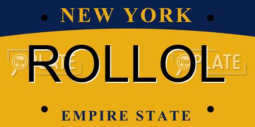 ROLLOL New York License Plate