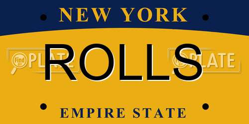 ROLLS New York License Plate