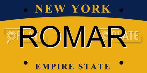 ROMAR New York License Plate