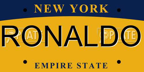 RONALDO New York License Plate