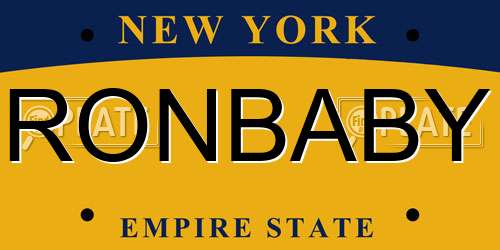 RONBABY New York License Plate