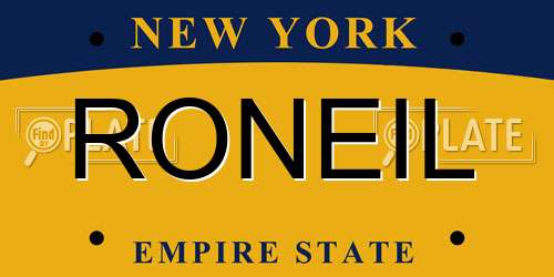 RONEIL New York License Plate