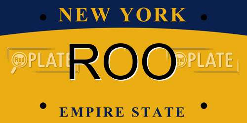 ROO New York License Plate