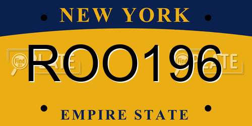 ROO196 New York License Plate