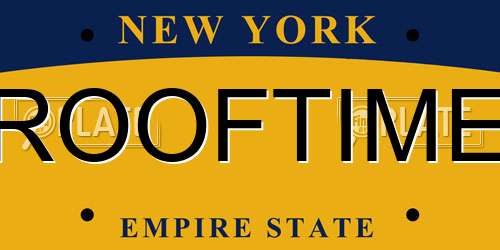 ROOFTIME New York License Plate
