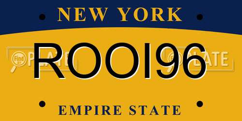 ROOI96 New York License Plate