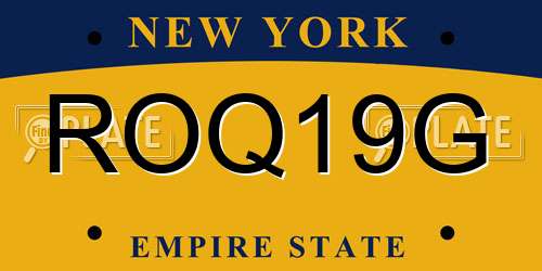 ROQ19G New York License Plate