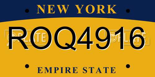 ROQ4916 New York License Plate