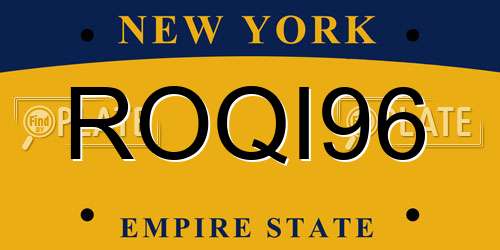 ROQI96 New York License Plate