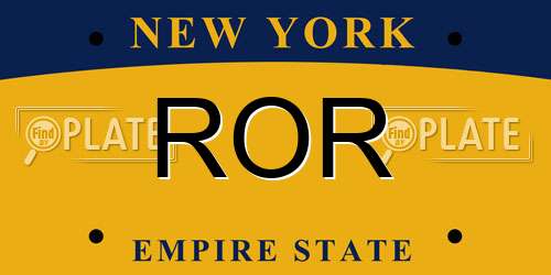 ROR New York License Plate