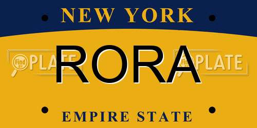 RORA New York License Plate