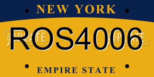 ROS4006 New York License Plate