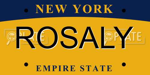ROSALY New York License Plate