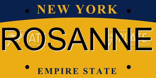 ROSANNE New York License Plate