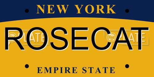 ROSECAT New York License Plate