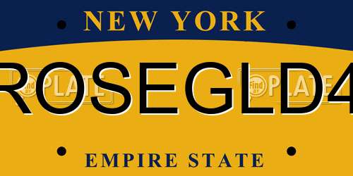 ROSEGLD4 New York License Plate