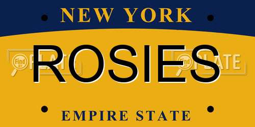 ROSIES New York License Plate