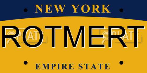 ROTMERT New York License Plate
