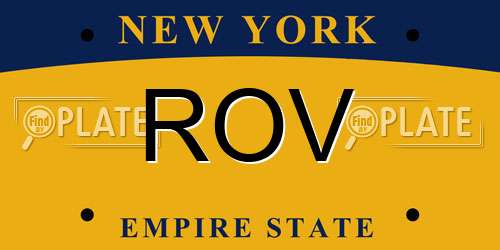 ROV New York License Plate