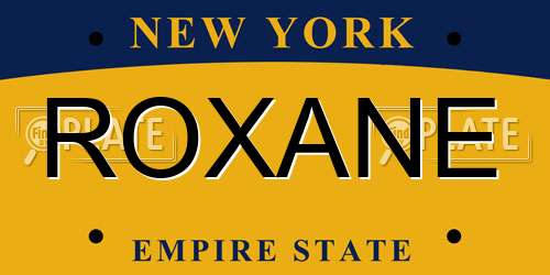 ROXANE New York License Plate