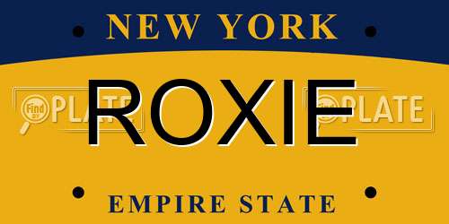 ROXIE New York License Plate