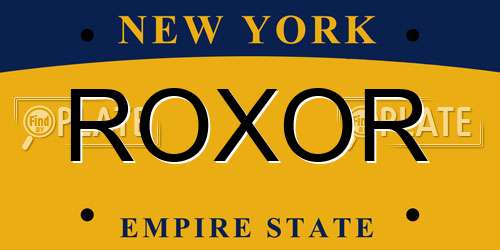 ROXOR New York License Plate