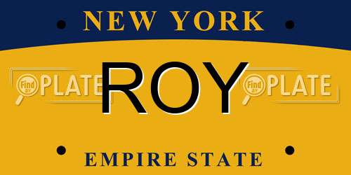 ROY New York License Plate