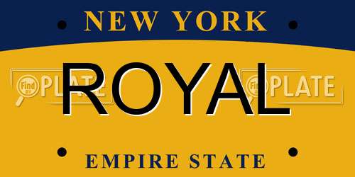 ROYAL New York License Plate