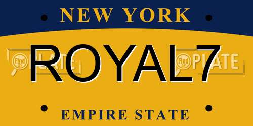 ROYAL7 New York License Plate